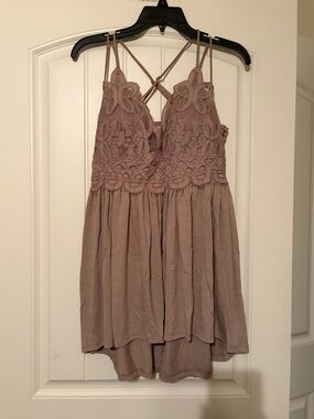 Zenana Outfitters Lace Tank Top in Dusty Mauve